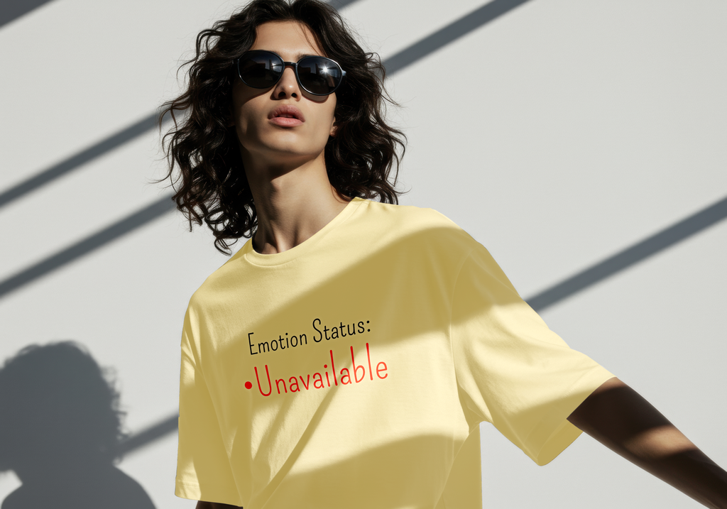 "Emotion Status: Unavailable" UNISEX Oversized T-Shirt