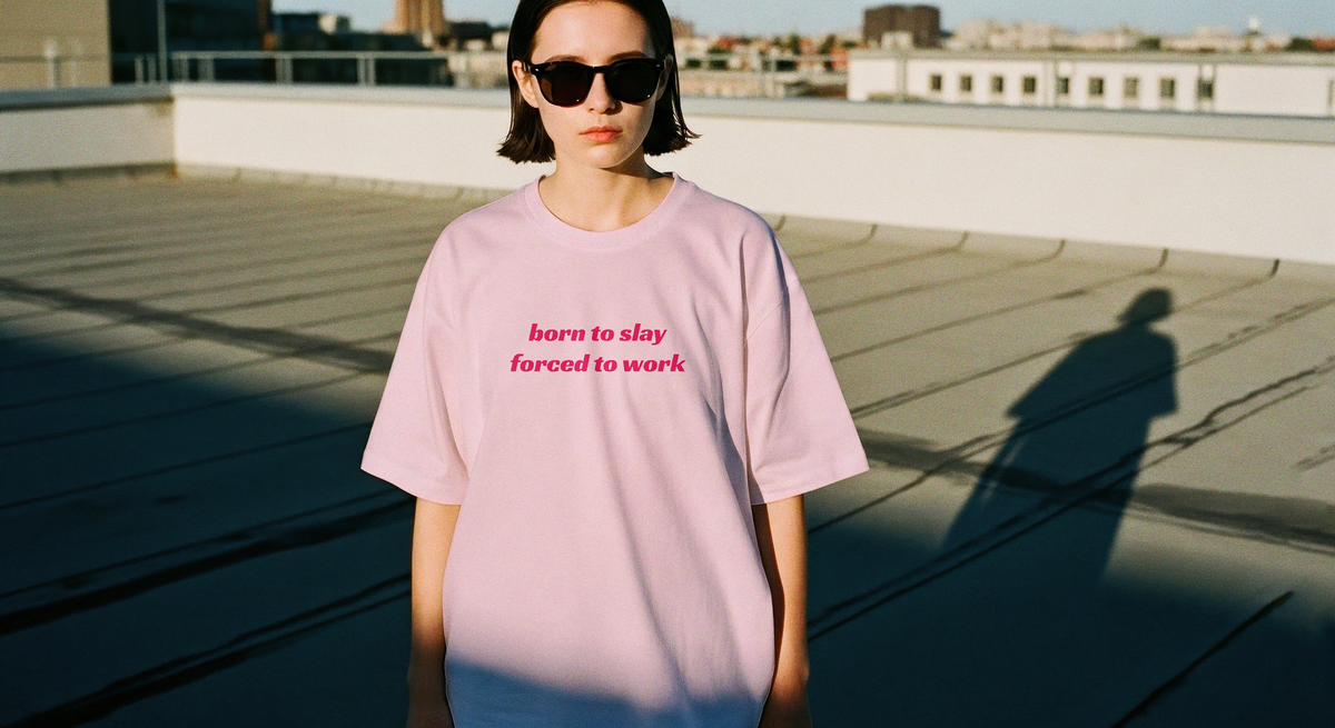 "Born To Slay Forced To Work" UNISEX Oversized T-Shirt