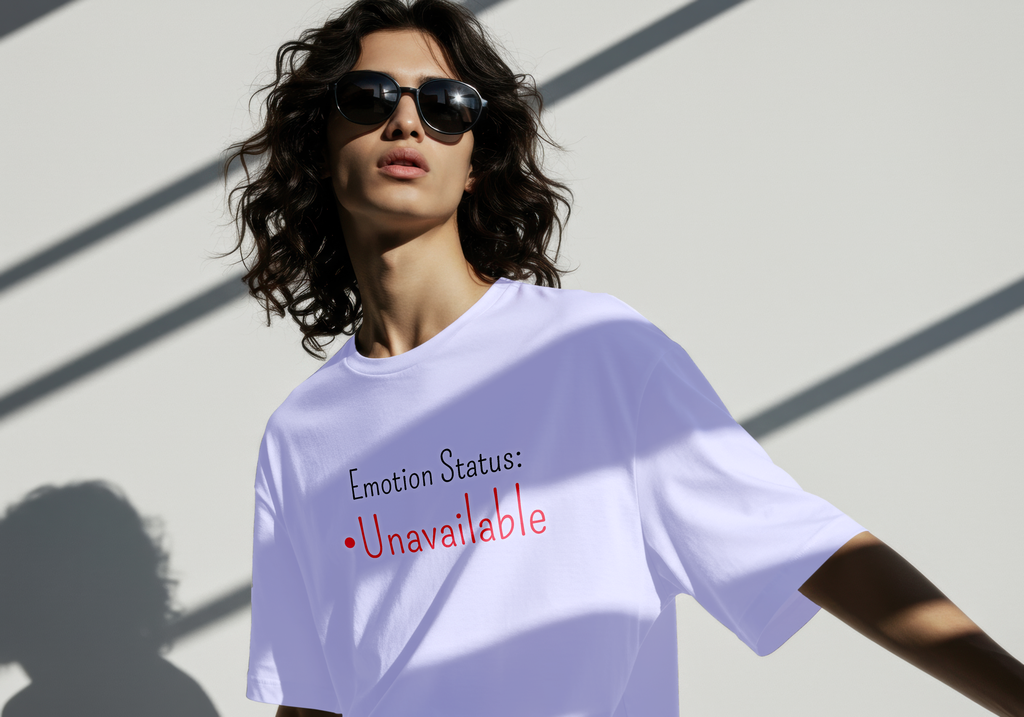 "Emotion Status: Unavailable" UNISEX Oversized T-Shirt