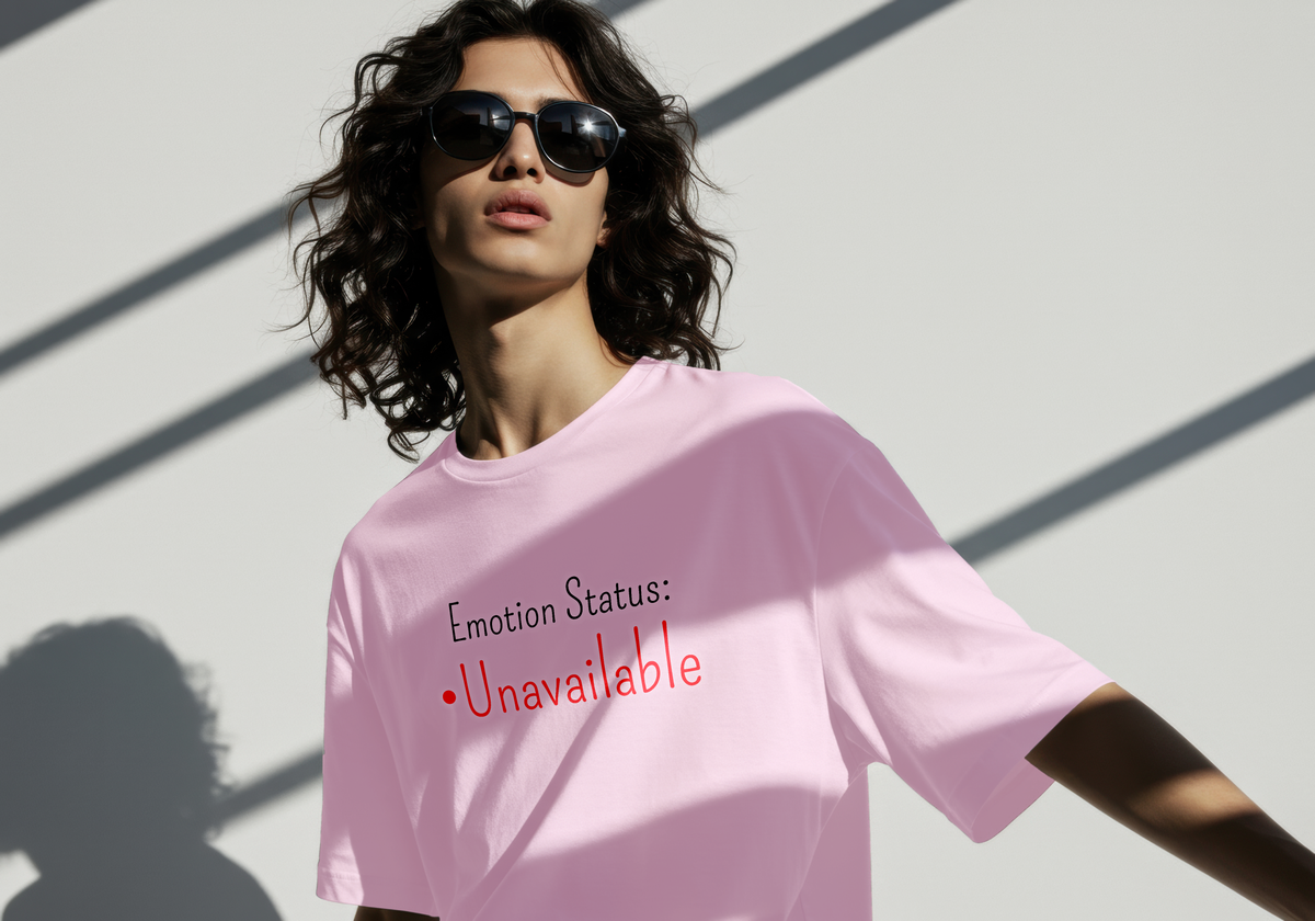 "Emotion Status: Unavailable" UNISEX Oversized T-Shirt