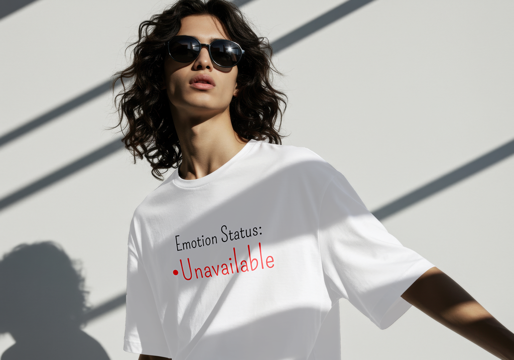 "Emotion Status: Unavailable" UNISEX Oversized T-Shirt