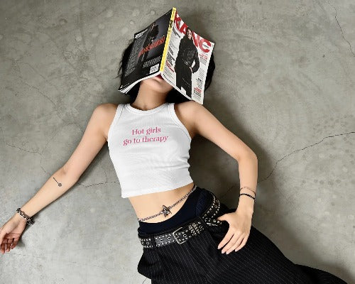 "Hot Girls Go to Therapy" Crop Top