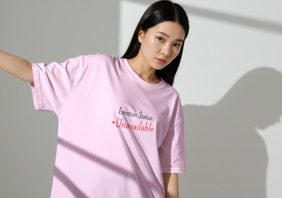 "Emotion Status: Unavailable" UNISEX Oversized T-Shirt