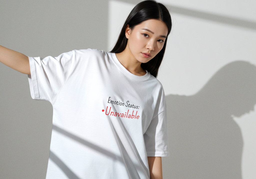 "Emotion Status: Unavailable" UNISEX Oversized T-Shirt